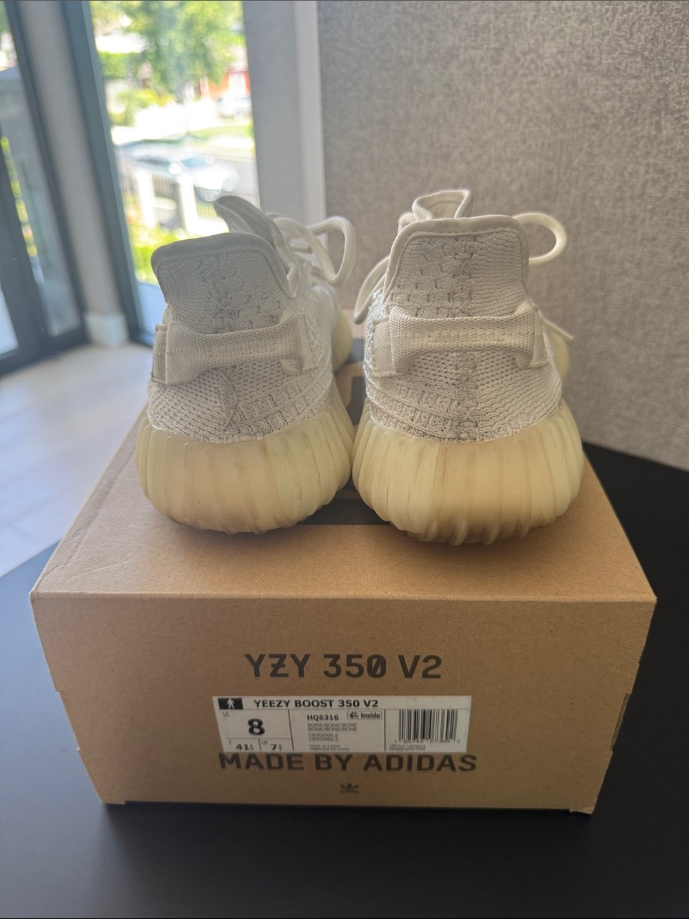 adidas Kids Cream White Knit Sneakers - Picture 3 of 5
